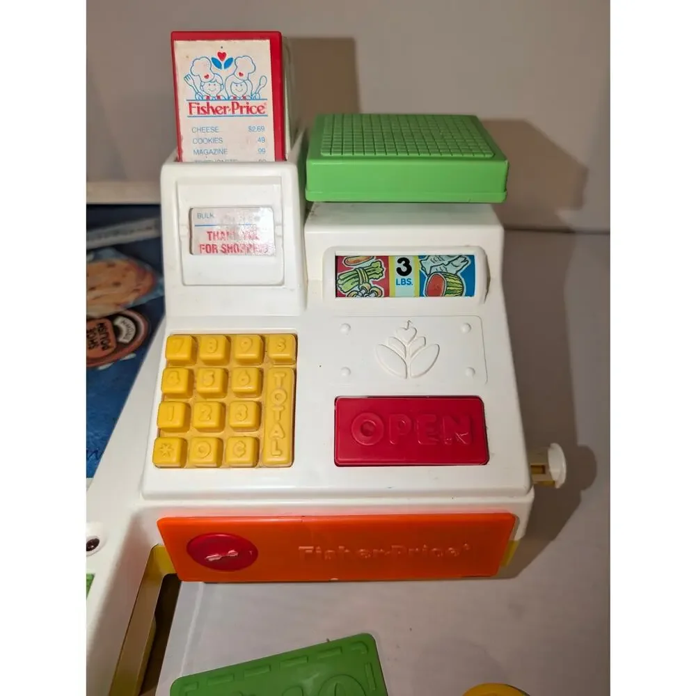 Vintage 1988 Fisher Price Magic Scan Checkout Counter Fun With Food #2102